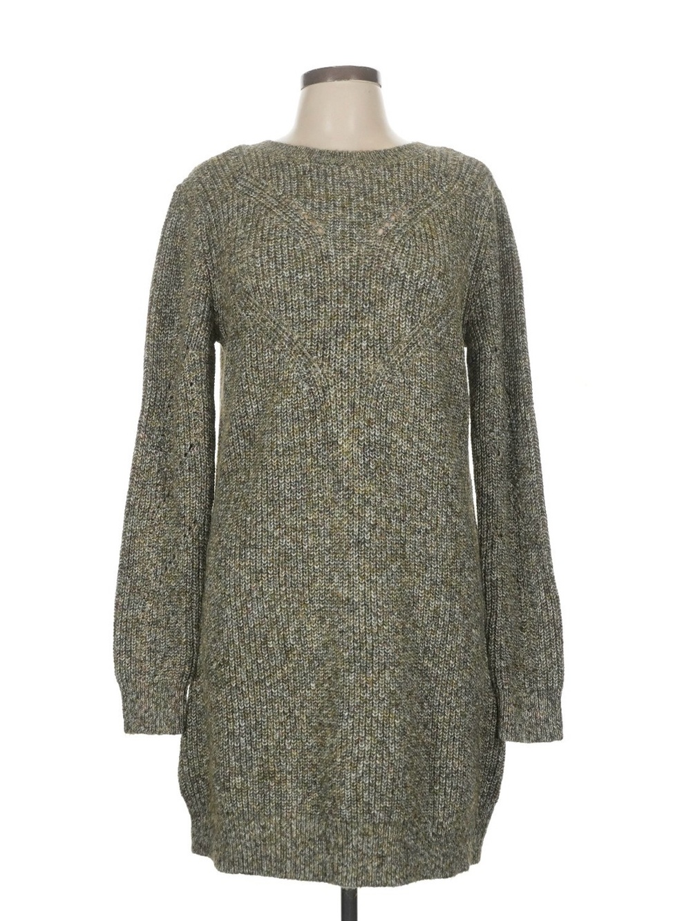 CAbi Olive-Mix Knit Long Sleeve Dress